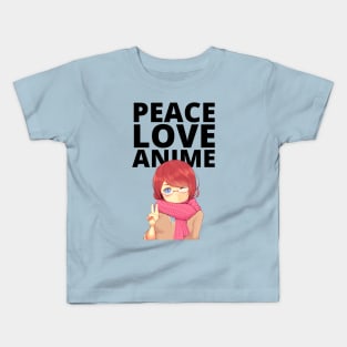 Peace Love Anime Kids T-Shirt